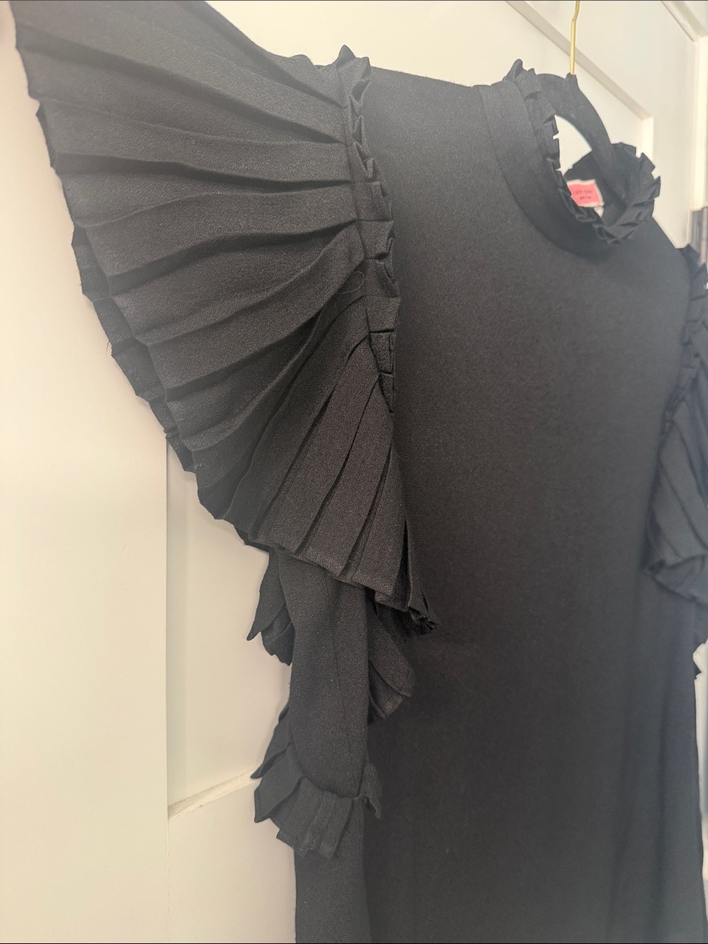 kate spade black ruffle-sleeve mock neck blouse - Picture 2 of 12